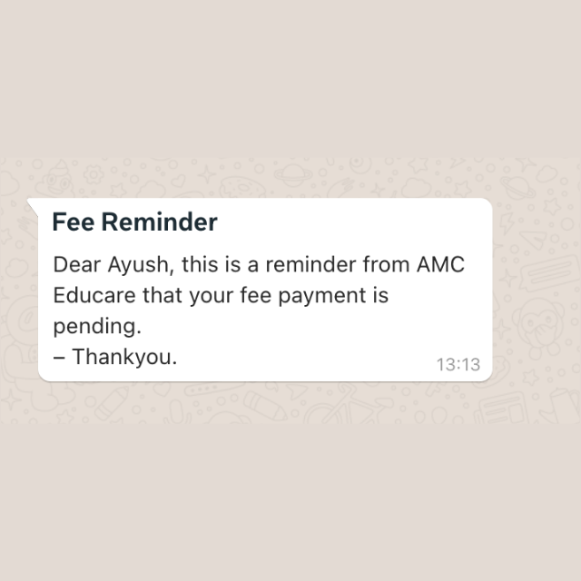 Student WhatsApp Message